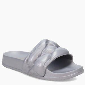 Lemon Jelly Women  s Cocoon Silver Slide Sandals Size 88  5